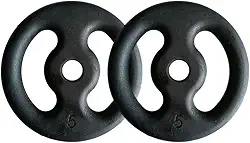 Kit Com 02 Anilhas De Ferro Fundido De 5kg