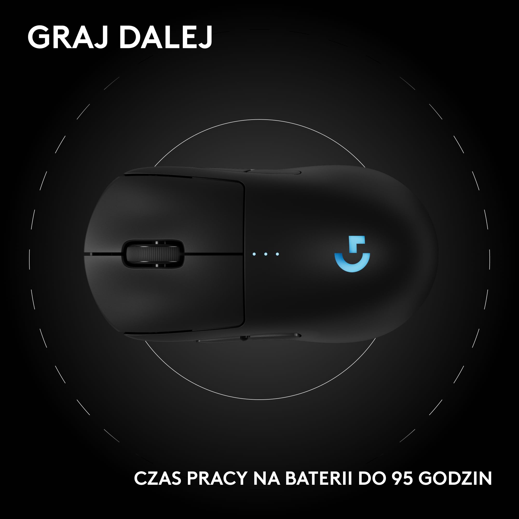 Bezprzewodowa mysz do gier PRO 2 LIGHTSPEED, do 4 konfigurowalnych i przełączanych magnetycznych przycisków bocznych, ładowanie przez USB-C, czujnik 32k DPI do komputerów PC/Mac
