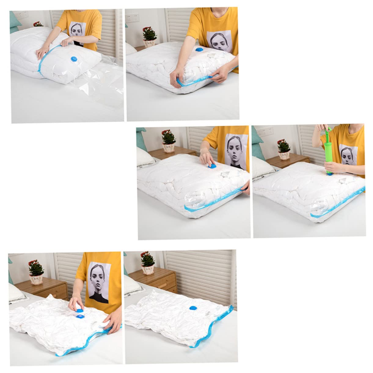 Sac De Rangement Pour Couette à Fermeture éclair - 48x44x30 Cm - Gris - Non-tissé Respirant - Poignées - 3