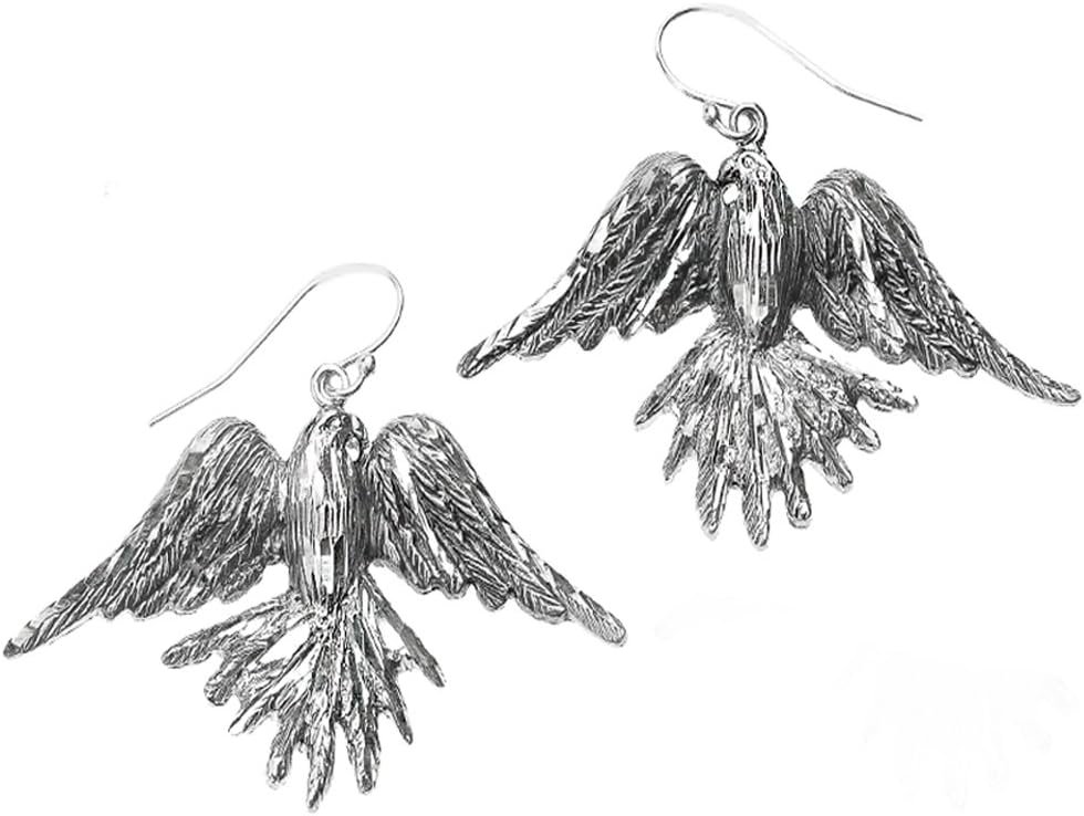 925 Sterling Silver Soaring American Eagle Earrings