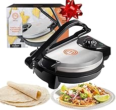 MasterChef Electric Tortilla Maker- Homemade Flatbread, Pitas, Tortillas- Heavy Duty, Non-Stick Cooker Easier Than Tortilla Press