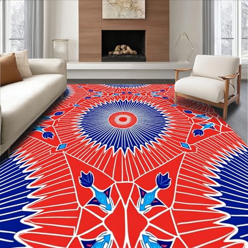 Design&I Flatwoven Area Rug 4x6 ft, Modern Artistic Mosaic with
