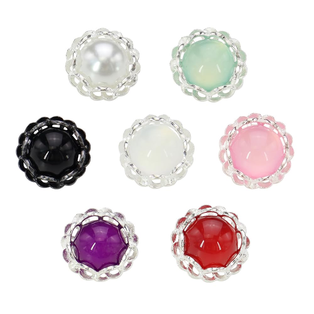 EMDOMO 20mm Sewing Button Shank Round Shaped Metal Button Retro Vintage Buttons Embellishments for Coats Craft Buttons 10 pieces (mix colors)