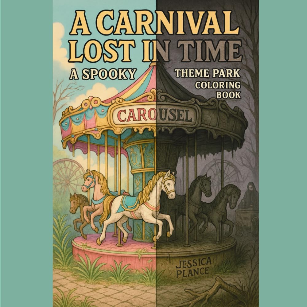 A Carnival Lost in Time: A Spooky Abandoned Theme Park Coloring Book for Adults