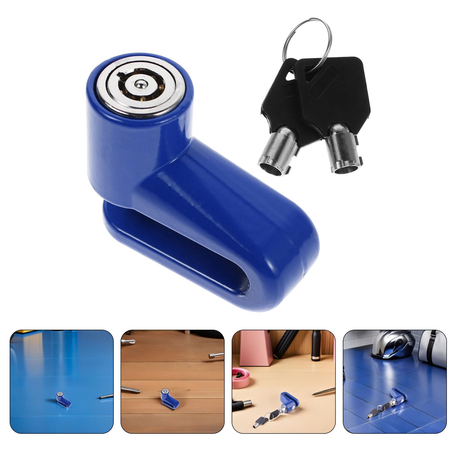 Lucchetto a Disco Antifurto per Freno Bici e Moto, 5 Pezzi Blu | Plastica Leggera, Protezione Antifurto Rinforzata, Uso Esterno, Compatibile Bici da Strada e Mountain Bike