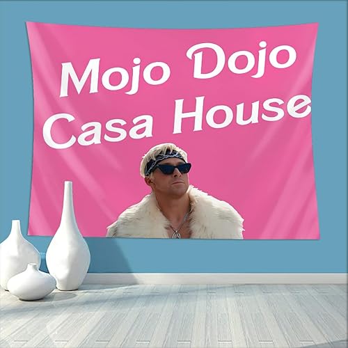 Miniatura 3 de UTELKA Mojo Dojo Casa Tapiz divertido meme tapices bandera colgante de pared para dormitorio universitario, dormitorio, sala de estar, apartamento,