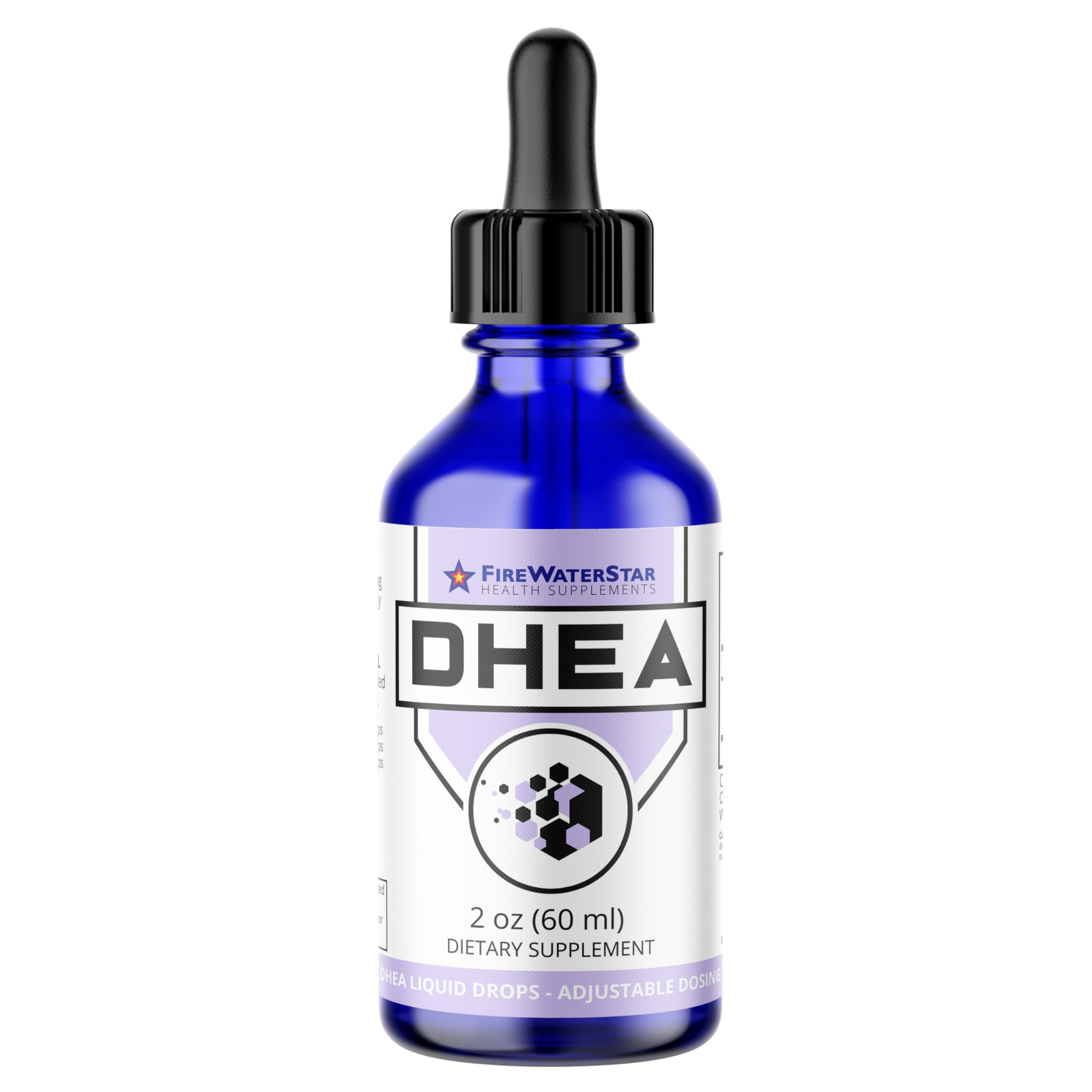 FWS DHEA Liquid Drops - Pure DHEA Supplement for Men and Women - Adjustable Dosing 5mg 10mg 25mg 50mg - Dehydroepiandrosterone Dietary Supplement