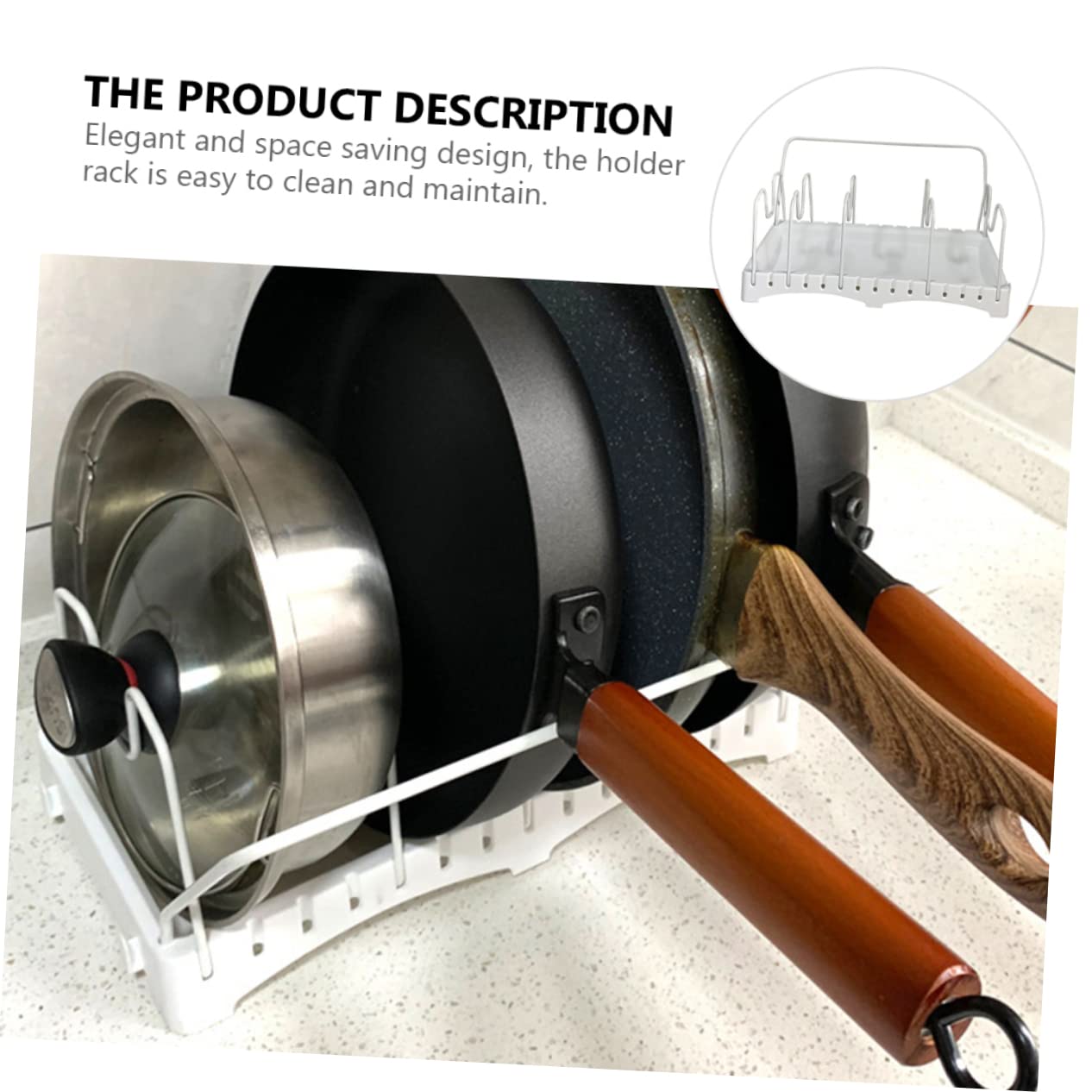 TOPBATHY Soporte Ajustable Para Tapas De Ollas Estante Para Utensilios Diseño Elegante