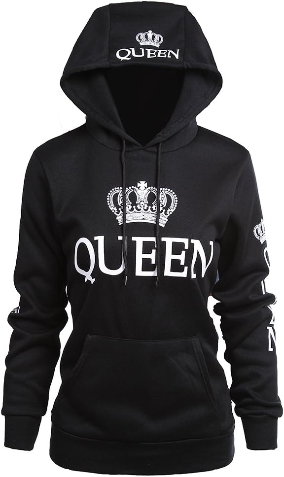 ShenLiNan King and Queen Couple Hoodie Printed Sweatshirt