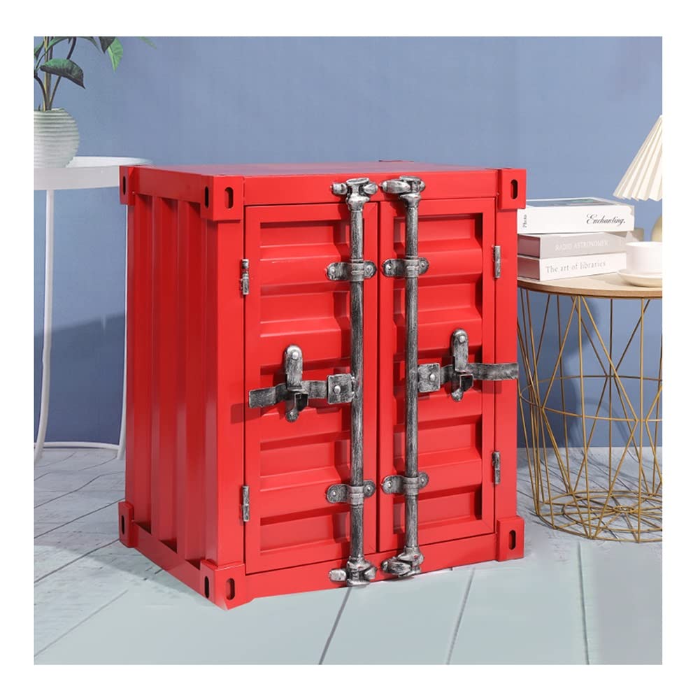 Armadio Ferro Armadietto Industriale retrò in Metallo, Camera da Letto/dormitorio/Sala Giochi for Ragazzi, armadietti creativi, armadietti for dipendenti nel seminterrato del Garage (Color : Red, Si