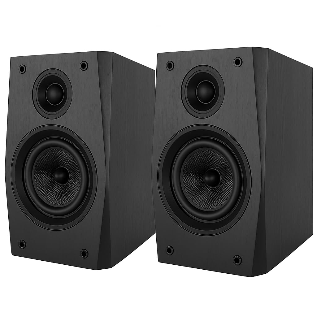 System One SB-15B Nero – Coppia Diffusori da Scaffale HiFi 2 Vie Passivi – Woofer Kevlar 5.25" + Tweeter Seta 1" – 60W RMS – 4 Ohm – Bass Reflex – Home Cinema e Musica – NON Bluetooth.