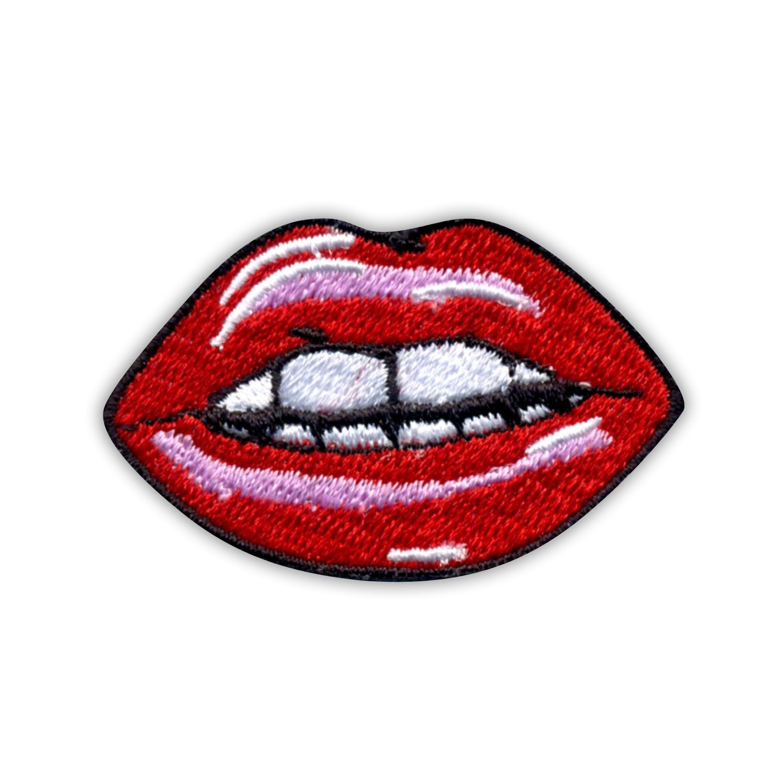 Patchion Sexy Red Lips - Small 2" - Sew-on - Embroidered Patch/Badge/Emblem