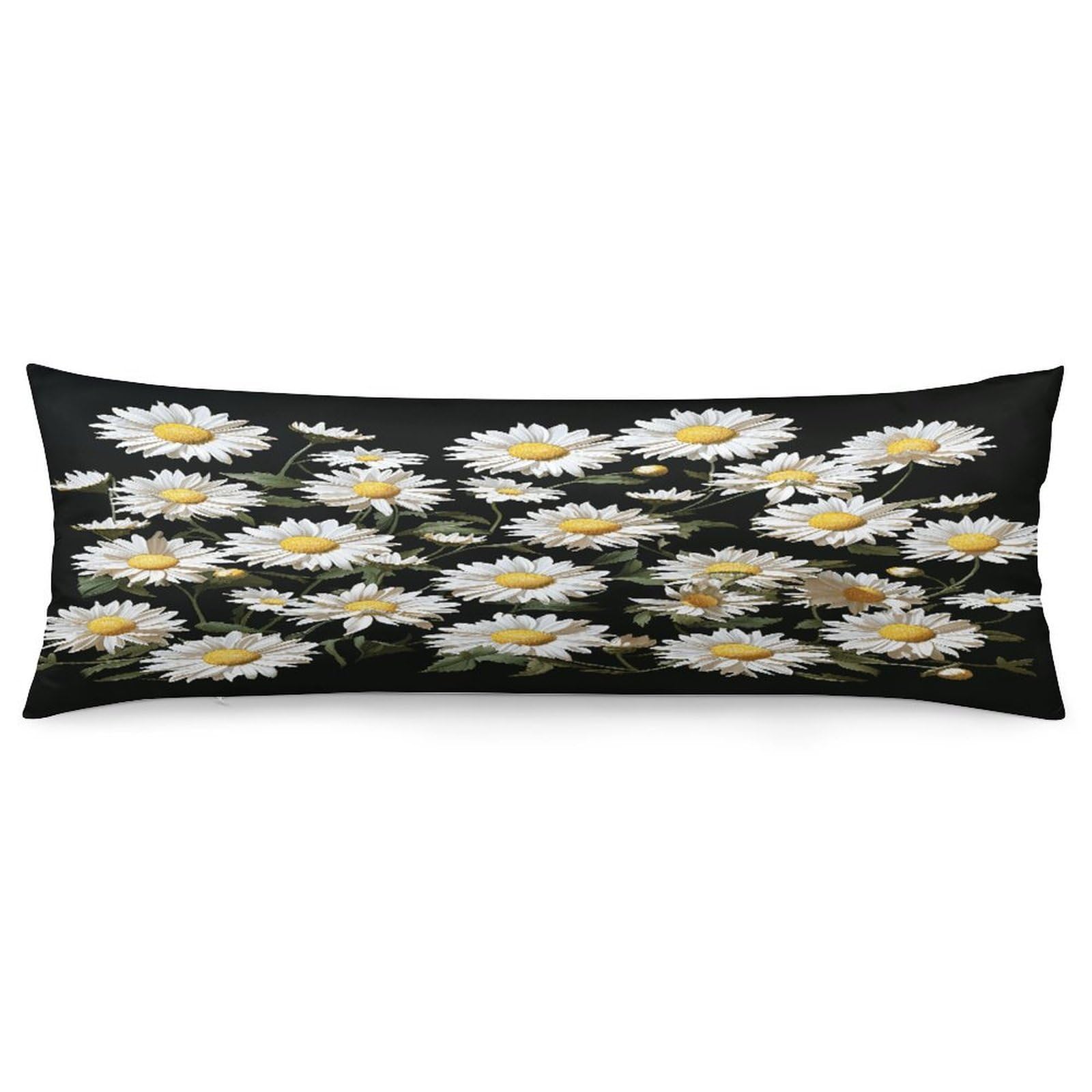 Body Pillow Pillowcase 19x53 Inch Daisy Print Body Pillow Cover with Hide Zipper Super Soft Cozy Long Pillow Case Rectangle Long Body Lumbar Cushion Case for Bedroom