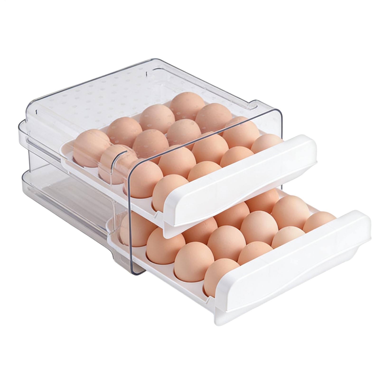 Almacenaje de Huevos para Cajón para almacenar huevos con 32 compartimentos | Cajón organizador de despensa para Encimera, Refrigerador, Cocina, Picnic, Apartamento,