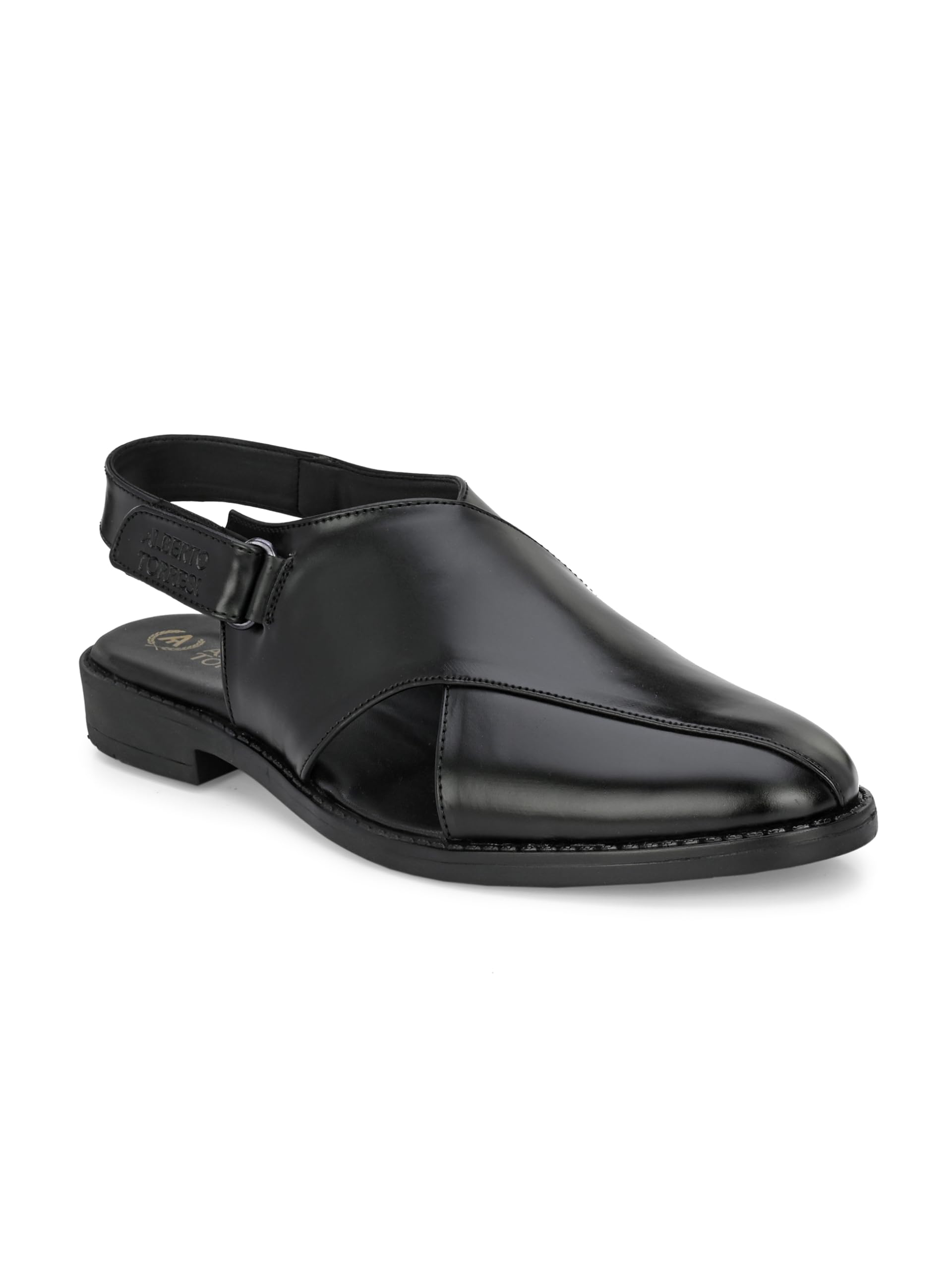 ALBERTO TORRESI Peshawari Sandal with TPR Sole - Comfortable Ethnic Footwear for Men, Handcrafted Leather, Traditional Festive Design - Ideal for Casual Wear - Black - 9 UK/India (B0CQVFC1CW) Amazon Price History, Amazon Price Tracker