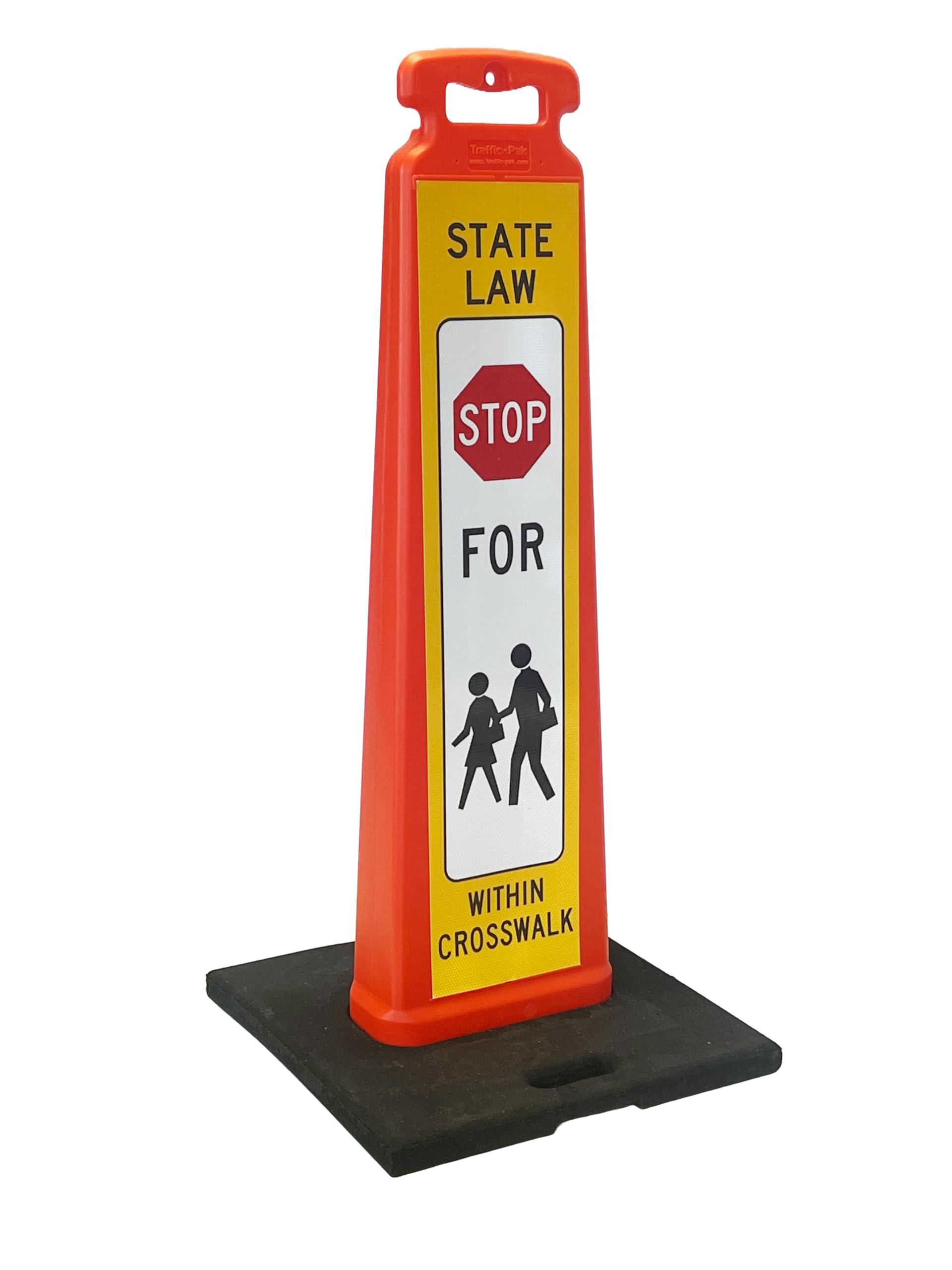 Vertical Panel Sign Kit, Double-sided, Reflective sheeting. Crossing sign for School Zones/Crosswalks. Vertical Panel & 20lb Base (Sign and base ship