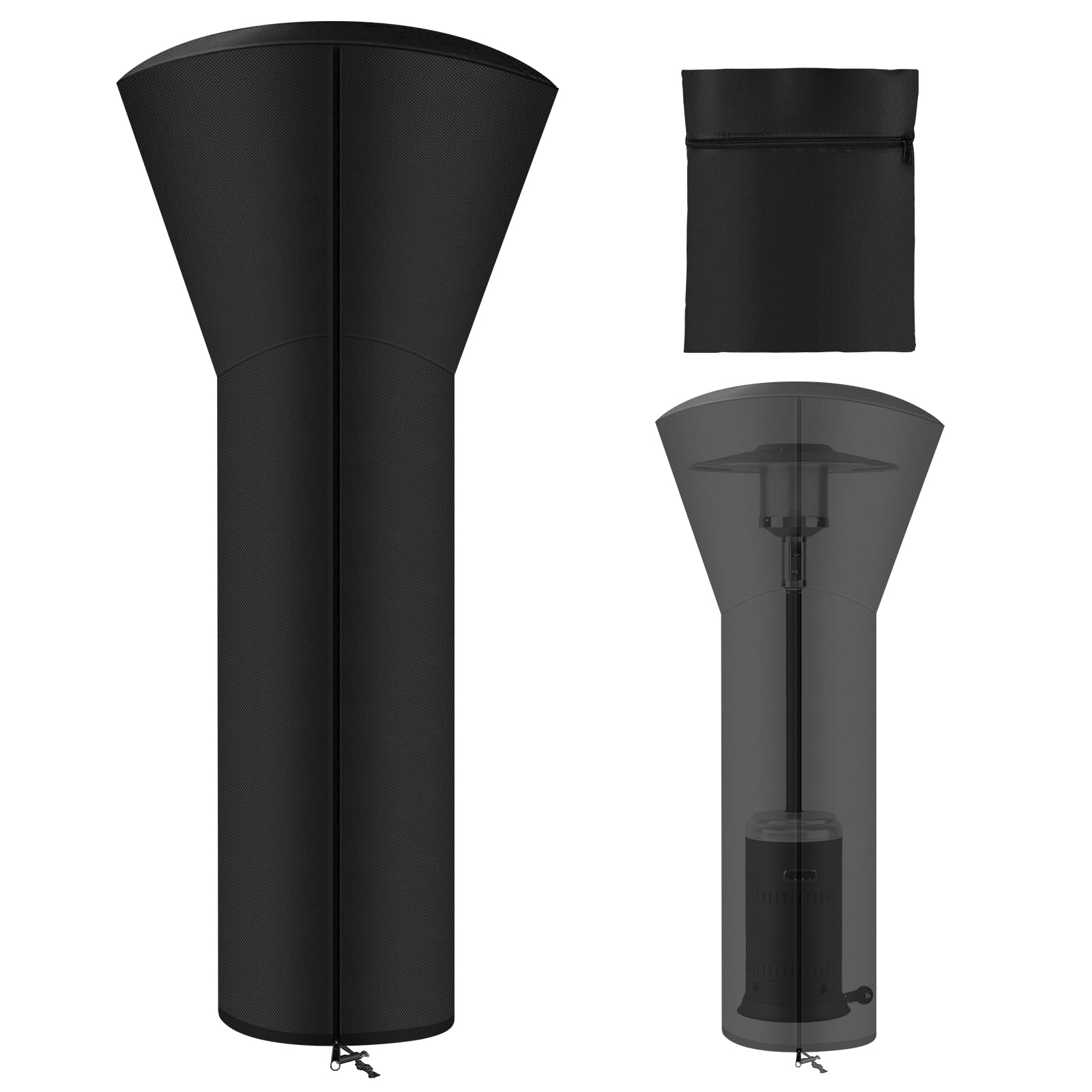 AOOWU Copertura per Riscaldatore da Patio Impermeabile Antivento Antistrappo Antipolvere Anti UV 226x85x48cm