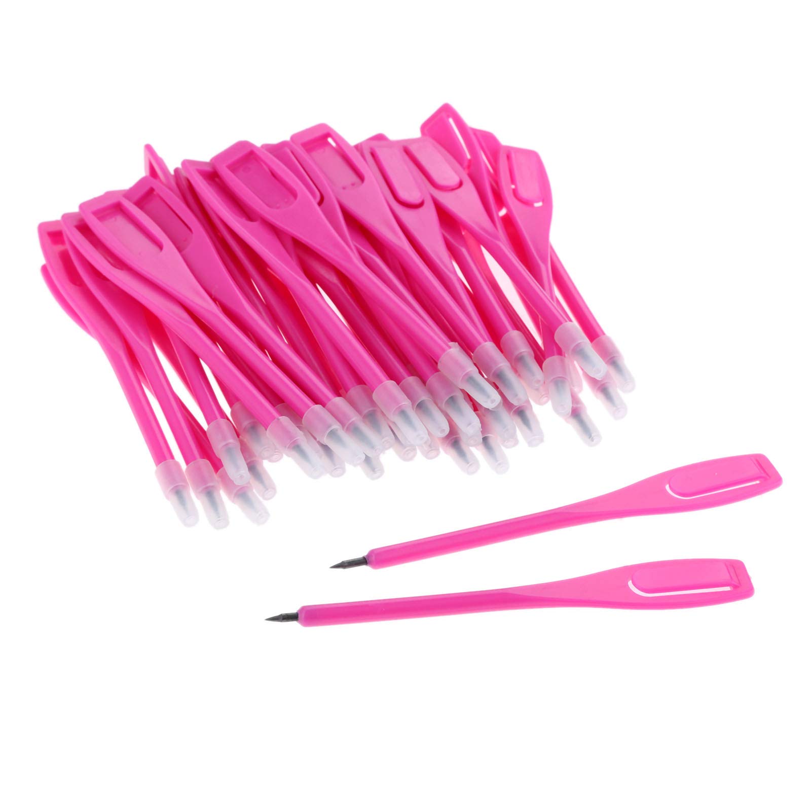 MUXSAM - Confezione da 50 penne a forma di punteggio per matita, in polipropilene, 11,5 cm, colore: Rosa