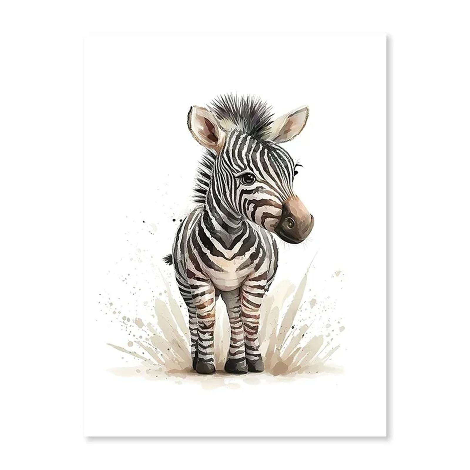 XENITE Wall Art Canvas Prints Elephant Panda Tiger Koala Cat Cartoon Animal Watercolor Posters Nursery Canvas Painting Wall Art Print Pictures Baby Room Decor(K,40X50cm)