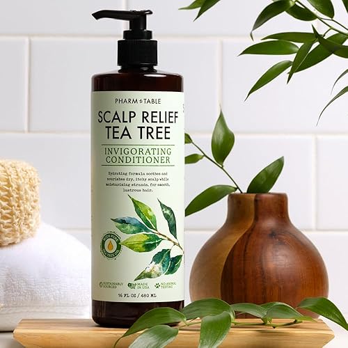 Miniatura 3 de Acondicionador de árbol de té para hombres y mujeres, desenredante el cabello y alivio calmante del cuero cabelludo, infundido con aceite de árbol