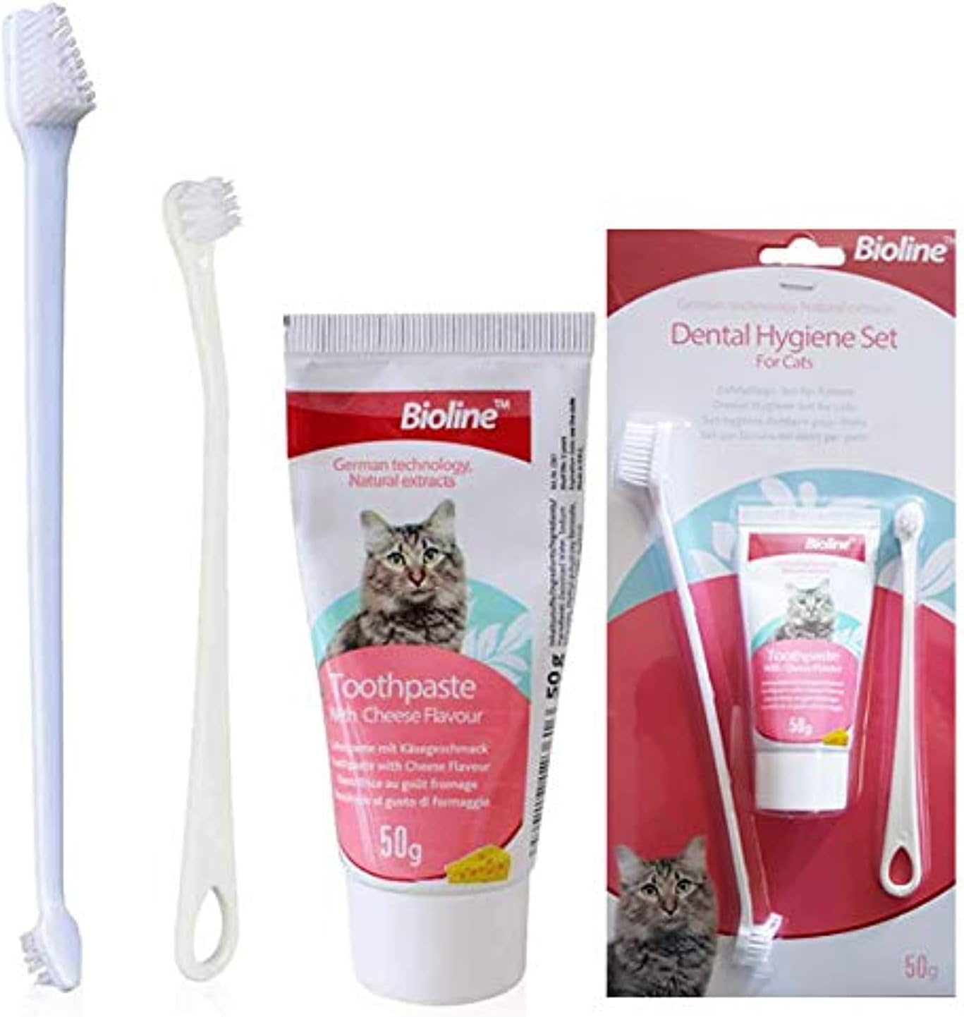Bioline Dental Hygiene Set For Cats 50G, MultiColour Buy Online at