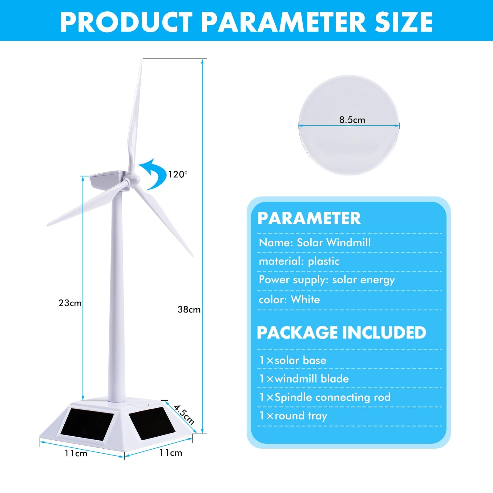 Jadeshay Mini Windkraftanlage, Solar Windmühle Mini Solar Windrad Modell Windräder fur das Naturwissenschaftliche Lehrmittel