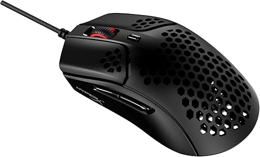 HyperX Pulsefire Haste USB Ultra Lightweight, 59g, Hex Design, Honeycomb Shell, Hyperflex Cable, Up to 16000 DPI, 6 Programmable Buttons Gaming Mouse