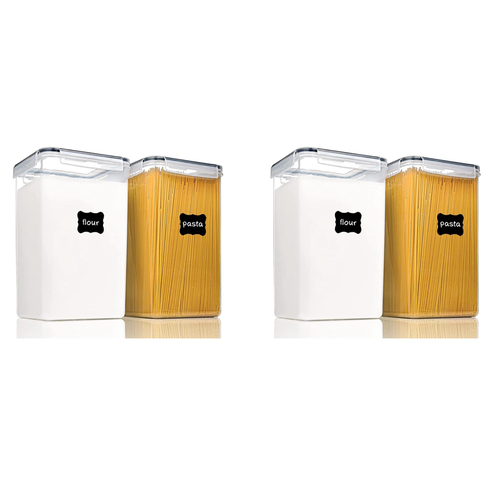 4 pezzi contenitori per alimenti con coperchi ermetici, 6,5 l, per , , accessori da forno e alimenti secchi