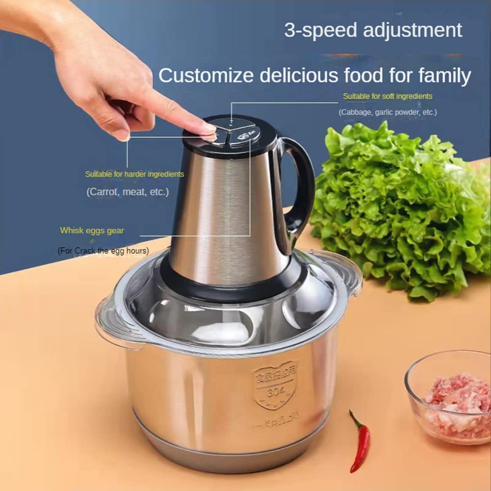 Tritacarne Elettrico Acciaio Inox 5L - 500W, 3 Velocità, Per Carne, Verdura, Frutta, Con Spina UE - Foto 7