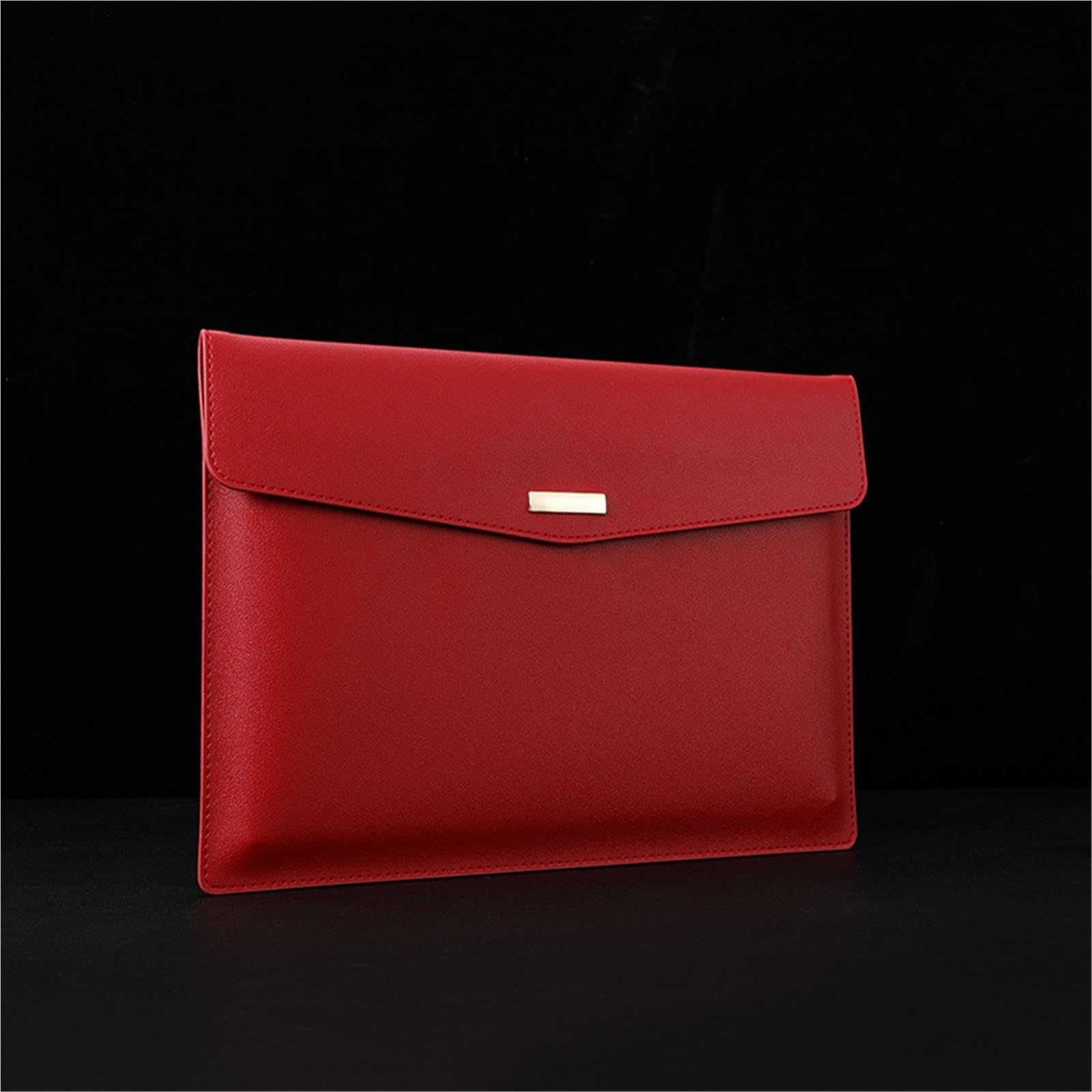 Carpeta de archivos cuero, bolsa for documentos gran capacidad, maletín negocios, fundas impermeables, organizador oficina Para Documentos(Red)