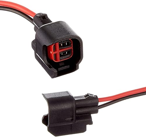 Miniatura 2 de yonwait 1 conector de boquilla EV6 EV14 con cable, conector de arnés impermeable sellado (negro)