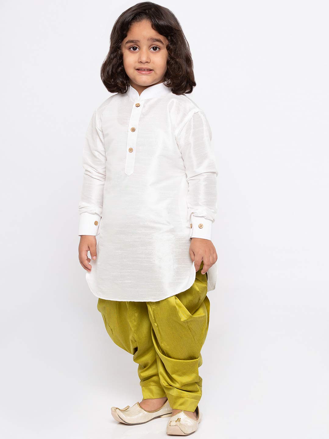 Jbn Creation Boys Silk Blend Kurta And Dhoti Set - Ethnic Elegance For Festivals | Pathani Style Full Sleeves Kurta And Cowl Style Patiala Dhoti Pant Set | Traditional Attire For Kids
