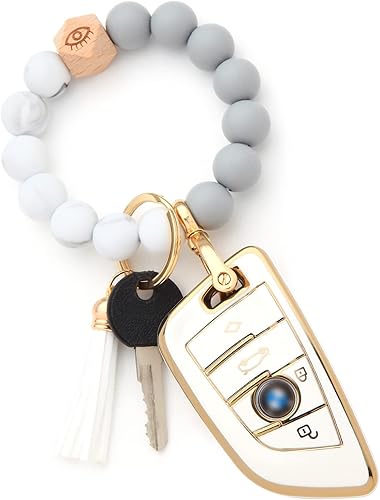 Compatible con la serie BMW 2, 3, 5, 6, 7, X1, X2, X3, X4, X5, X6, funda especial de TPU antihuellas, accesorios para mujer (blanco)