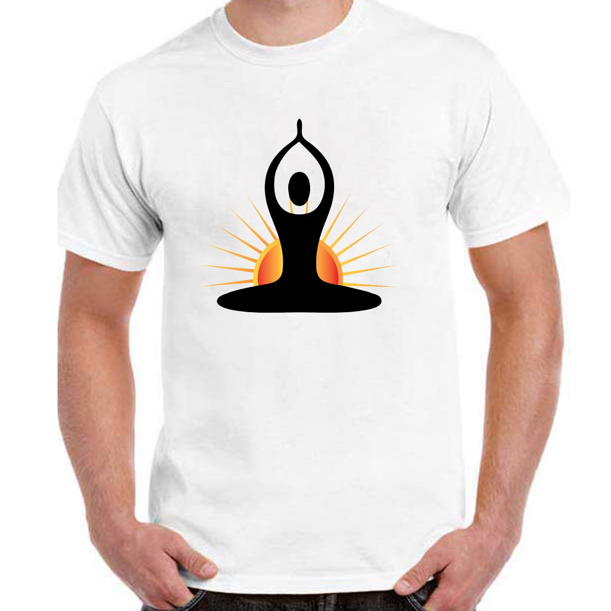 Ritzees Unisex Polyester Printed T-Shirt, (White, XXL)