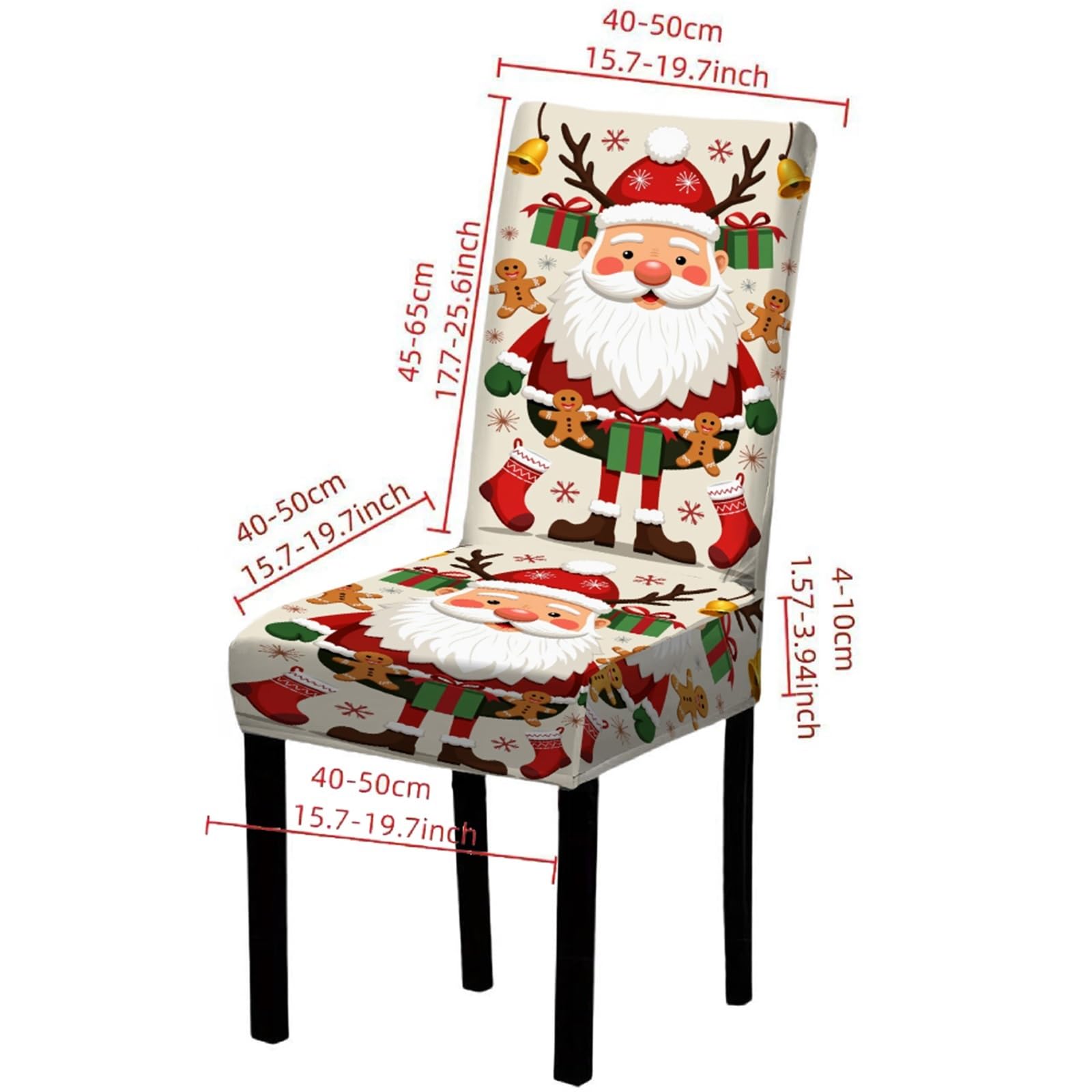 Fundas Sillas Navidad, Funda de Sillas Comedor Fundas elásticas for sillas de comedor, decorativas y navideñas, ideales for la cocina y fiestas navideñas, decoración del hogar.(D,6pcs chair cover)
