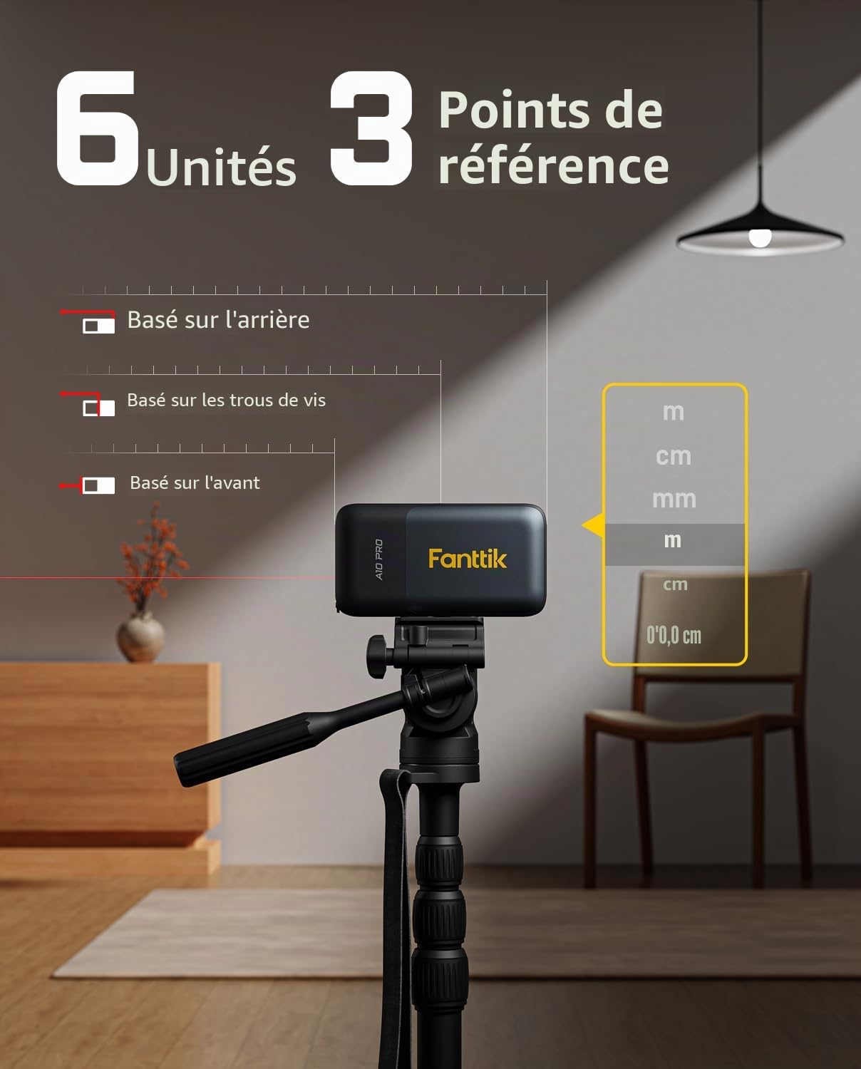 Fanttik A10 Pro Mètre ruban laser numérique 2 en 1 pour distance/zone/volume