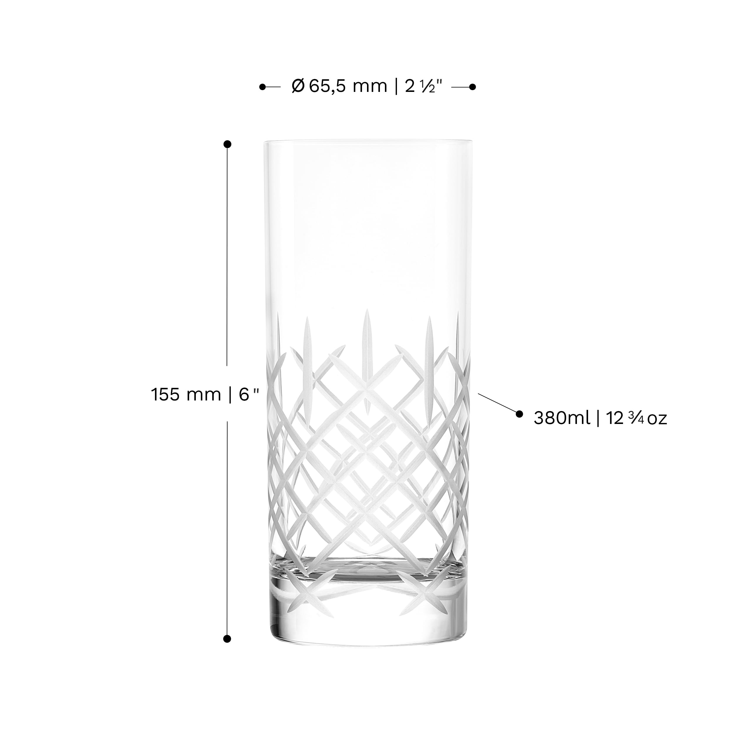 Stölzle Lausitz New York Bar Club Saftgläser Wassergläser 380 ml, 6er-Set | Saft-, Wasser- und Allroundgläser für Getränke und Cocktails, aus bleifreiem Kristallglas, stoßfest & spülmaschinengeeignet