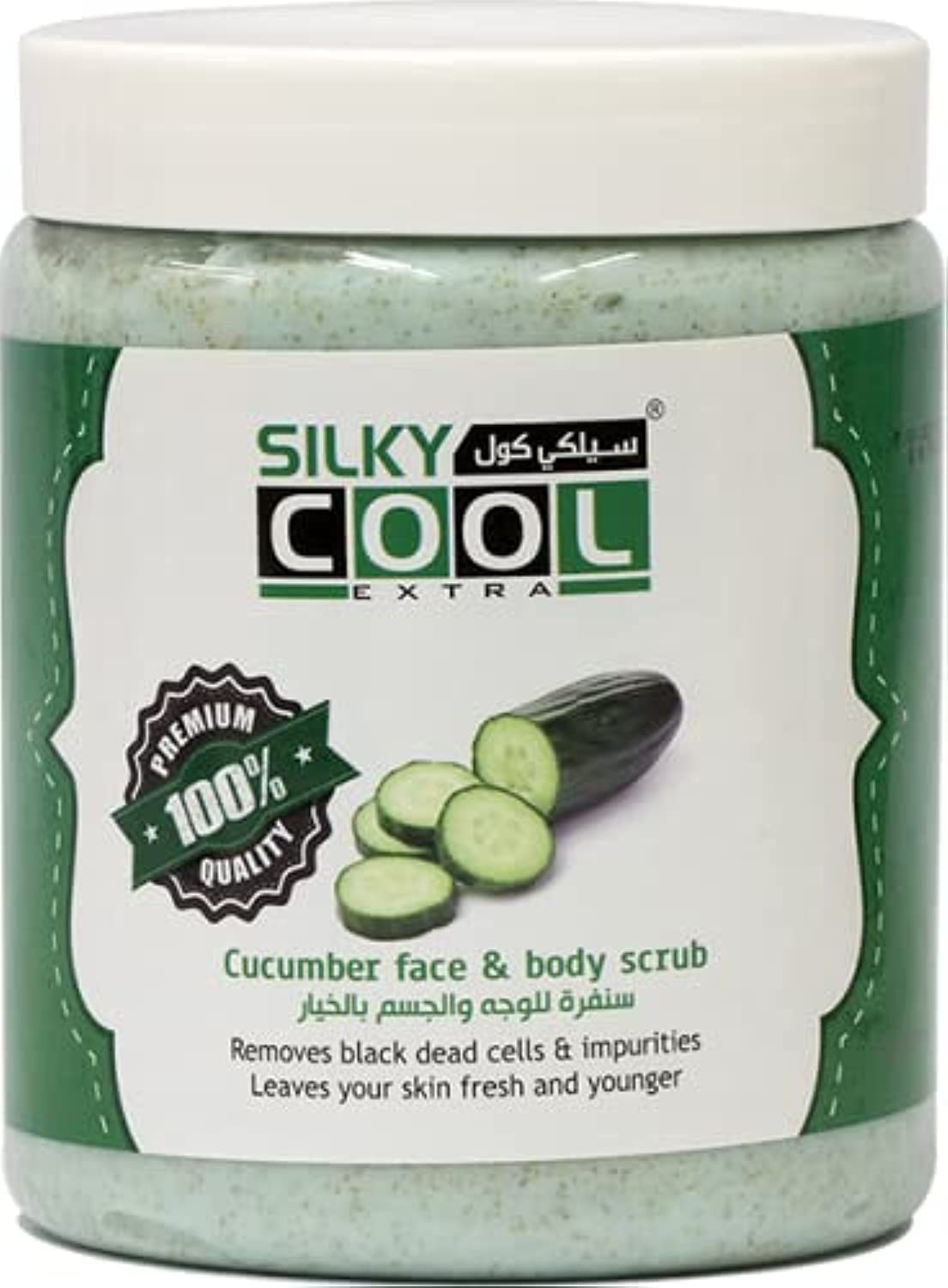 Silky Cool Face and Body Scrub 1000 ml - Cucumber