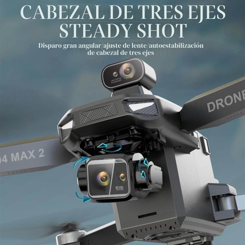 X-Verse KF104 MAX2 Drone 4K HD Cámara, Pantalla RC, 6 km Mando a Distancia, Cardán 3 Ejes, Evitar Obstáculos 4 Dir., GPS Transmisión Drones Cuádrico
