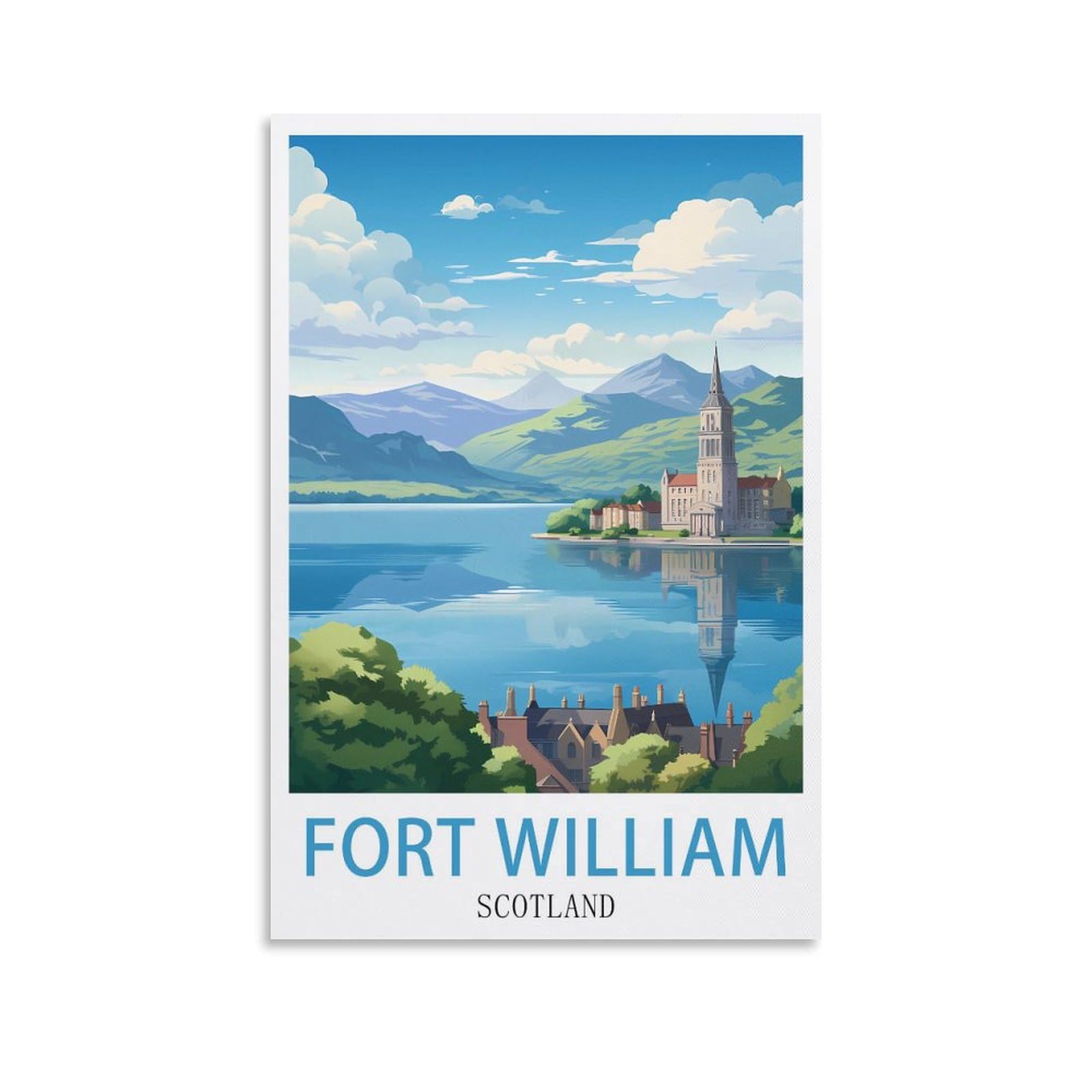 Ekmcl T069 Retro Vintage Metal Tin Sign Fort William Scotland Vintage Retro Man Cave Bar Pub Shed Novelty Gift Tin Wall Décor Metal Sign 15X30cm