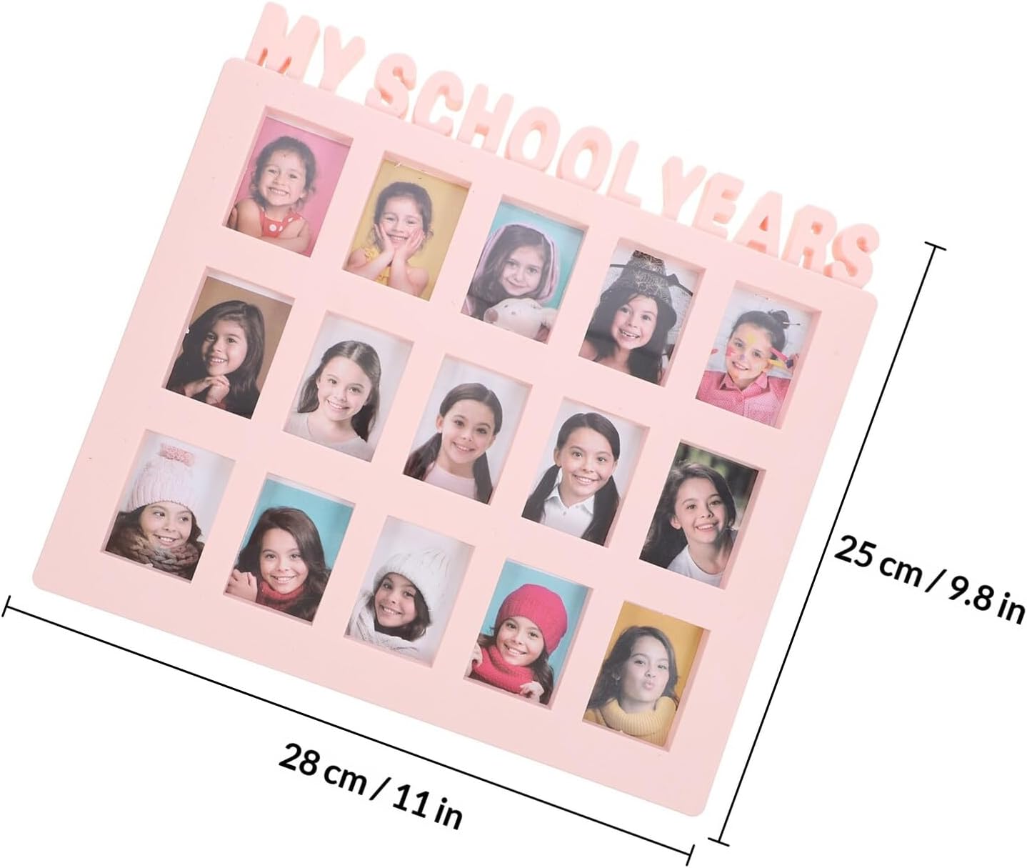 VICASKY School Years Photo Display Frame for Kids Home Decor Pink 25x28cm