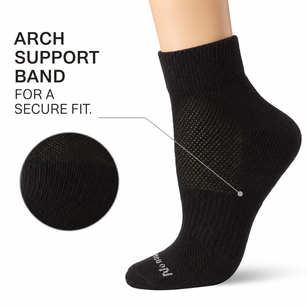 No Nonsense Cushioned Mesh Quarter Top Ankle Socks-Premium Comfort for Women Calcetín (Pack de 3) para Mujer