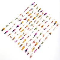 Airlxf 100PCS HO Scale Tiny People Figures - Painted Mixed Poses for Model Trains, Railways, Dioramas & Landscapes