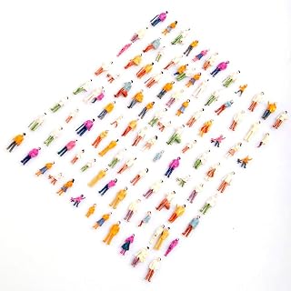 Airlxf 100PCS HO Scale Tiny People Figures - Painted Mixed Poses for Model Trains, Railways, Dioramas & Landscapes