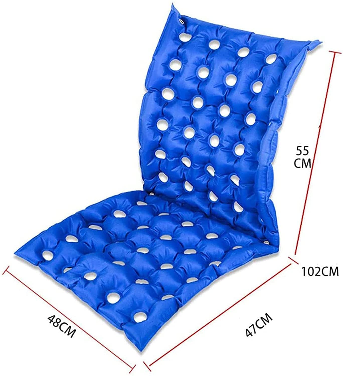 FOOJO Cojín de prevención de úlceras por presión médica, Asiento de cojín Inflable portátil con Bomba de Aire Adicional, para cojín de Asiento de Asiento prolongado para Uso Diario, 102 × 48 cm
