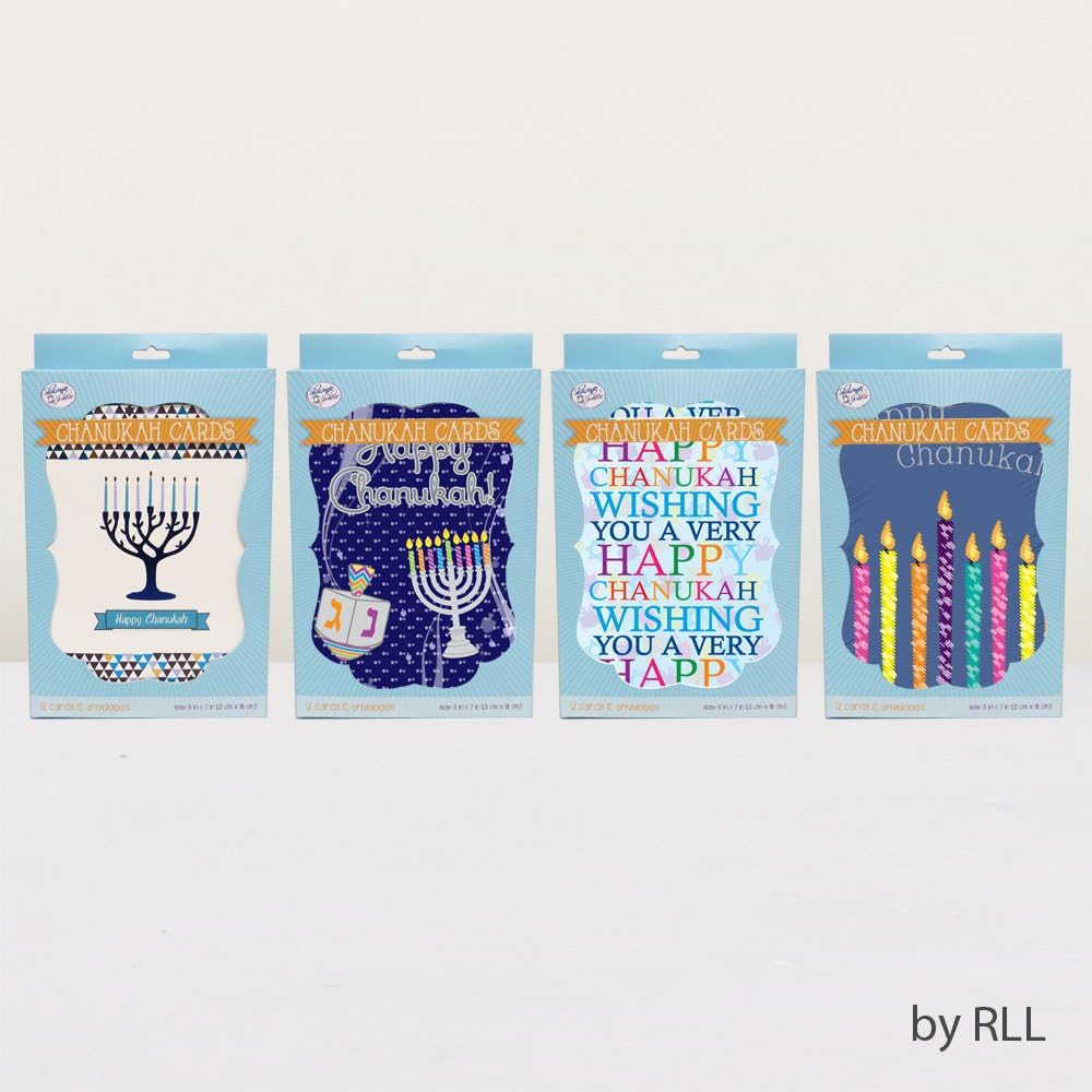 Chanukah Boxed Cards - 12 Cards & 12 Envelopes One Style