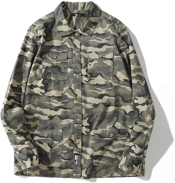 Amazon おてんば娘トランスレズビアン用baronhongコットンファッションカモフラージュスキニーシャツコート シャツ ブラウス 通販