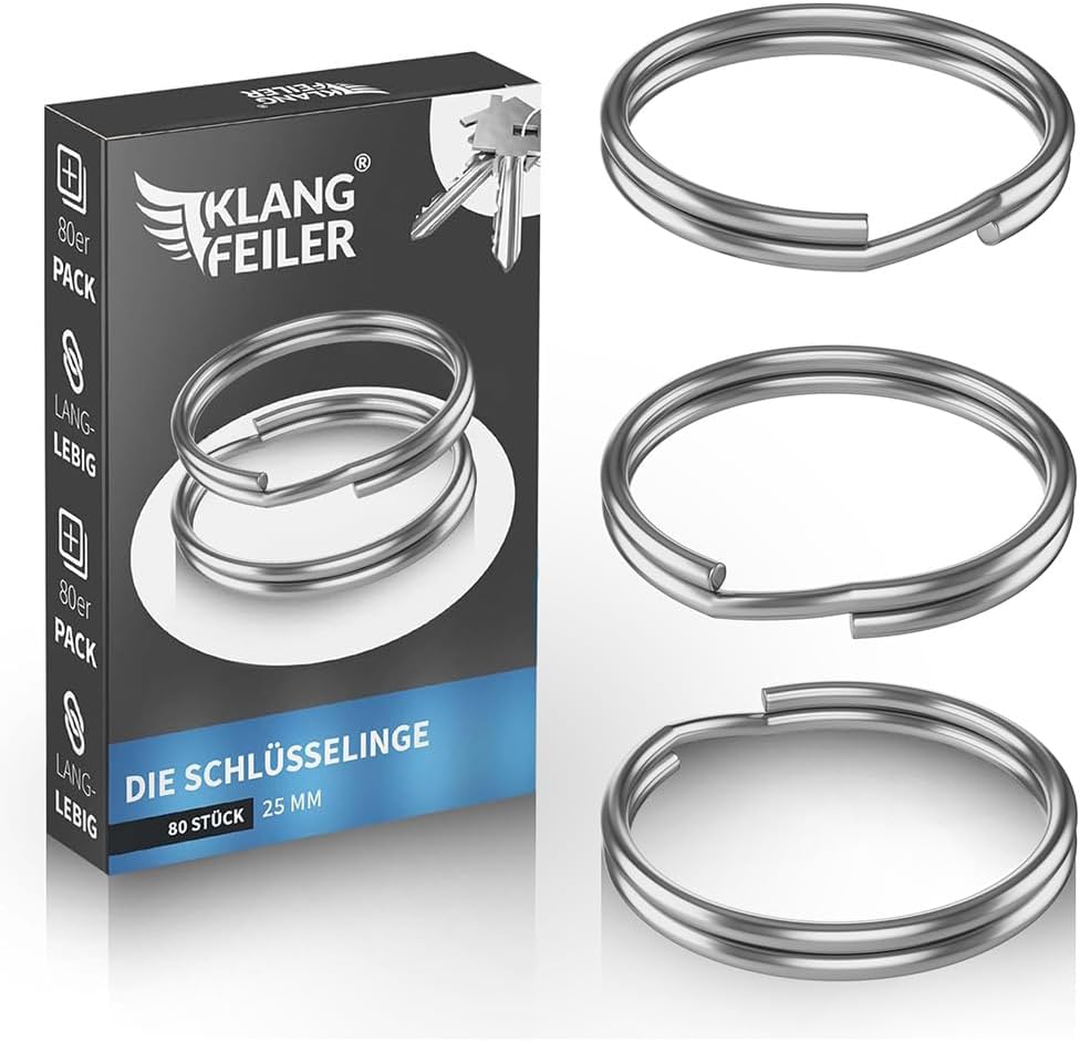 100 Anelli Portachiavi In Acciaio Inox 25mm - Per Chiavi, DIY, Artigianato E Accessori