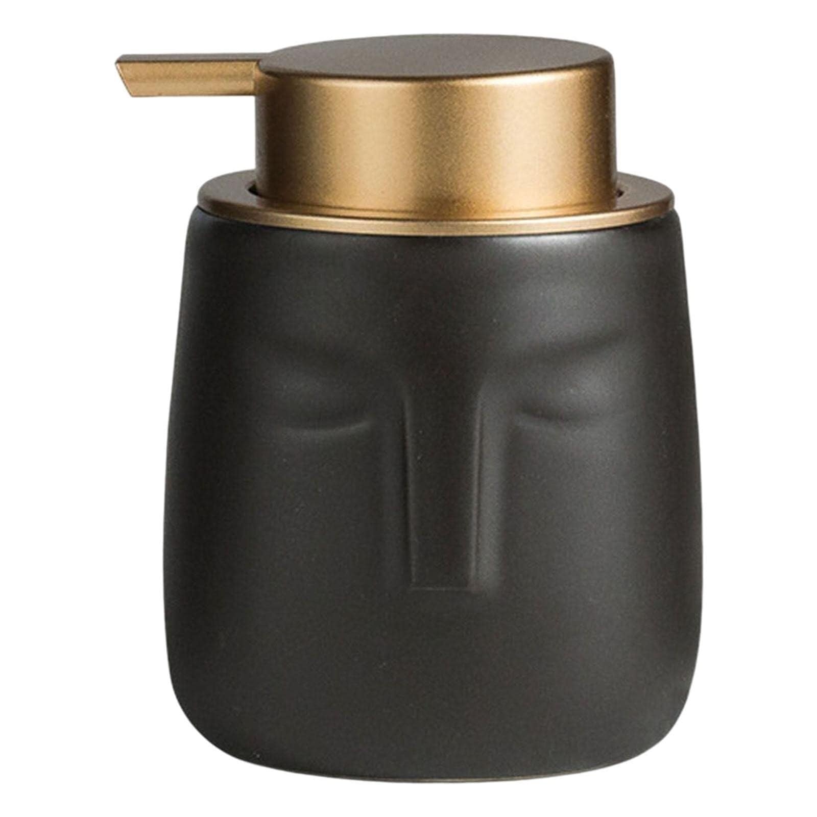 Qyleee Black Hand Stylish Ceramic Soap Dispenser Set Suitable For Bathroom And Kitchen Large Capacity Dish For Bathroom(Black)