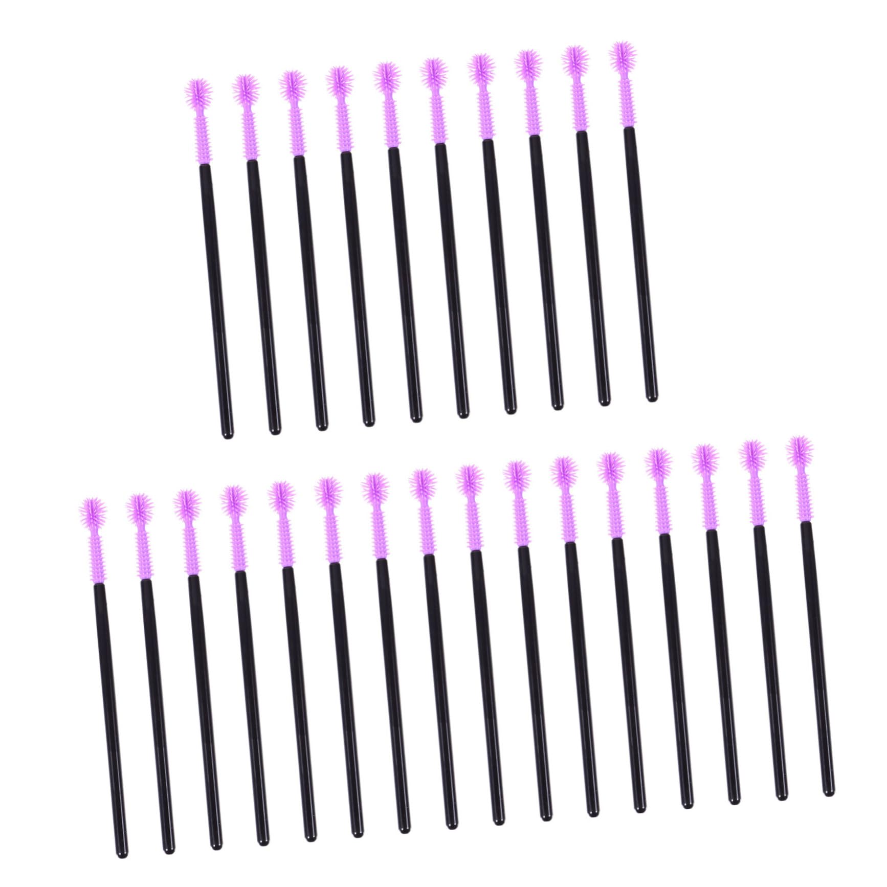 FOMIYES 50pcs Eyebrow and Lash Makeup Brush Set Purple Spoolie Brush Easy to Use Portable Eyelash Applicator